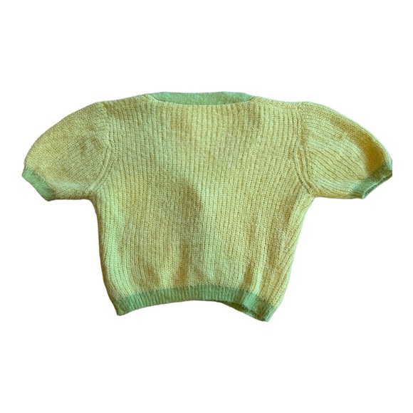 Awoke Vintage yellow fuzzy cropped cardigan sweater, size xs - Picture 2 of 3